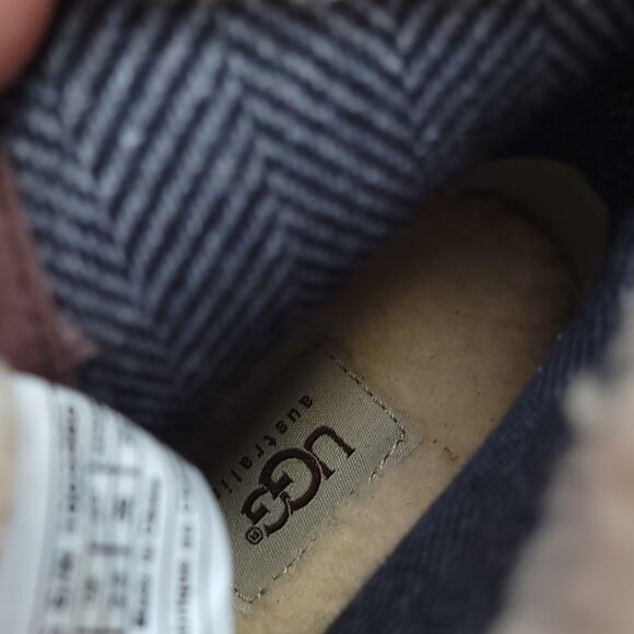 Ugg Zea Boots Wedge Size 5 Womens Boot Brown Fur Lined - Picture 10 of 11